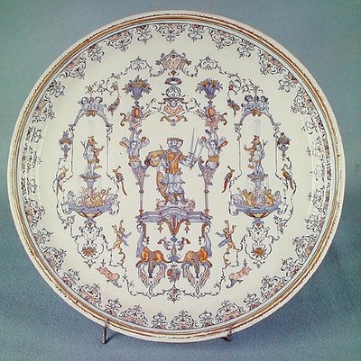 Dish Decorated with Grotesques, from Alcora by Spanish School