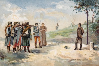 Execution by firing squad of the Republican revolutionary Froilan Carvajal, Spain, 1869 by Spanish School