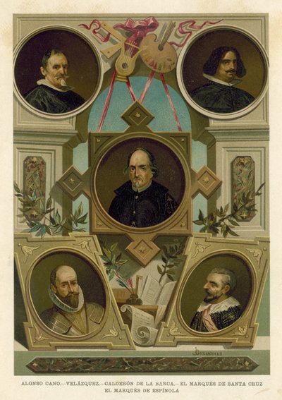 Famous Spanish historical figures of the 17th Century by Spanish School