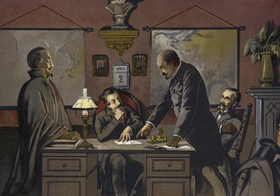 France - the night of 2 December 1851 by Spanish School