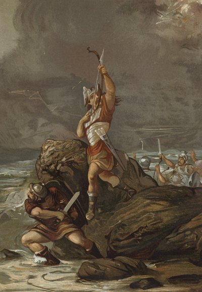 Gauls Firing Arrows at the Sky in an Attempt to Calm a Storm by Spanish School