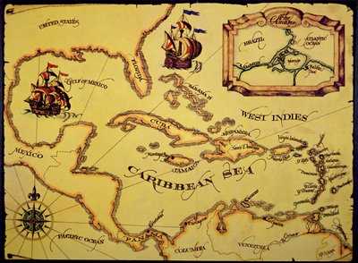Map of the Spanish Main by Spanish School