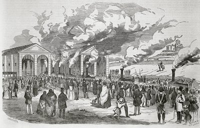 Opening of the Madrid-Aranjuez railway line by Spanish School