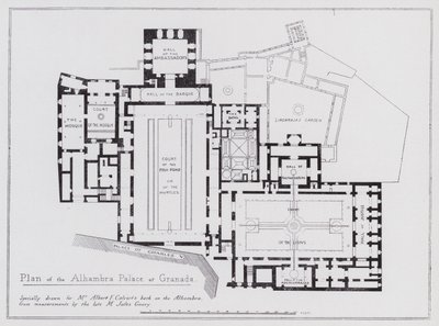 Plan of the Alhambra Palace at Granada by Spanish School