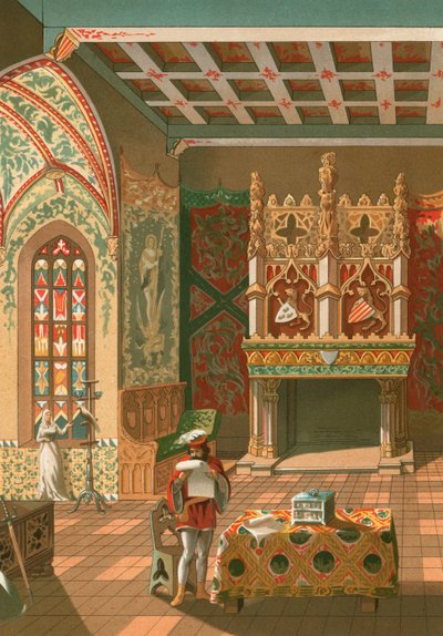 Salon of a feudal castle by Spanish School