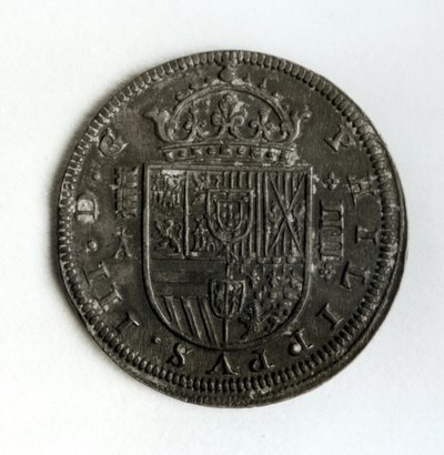 Silver crown coin of four reale from the reign of Philip III of Spain and Portugal (1578-1621) by Spanish School