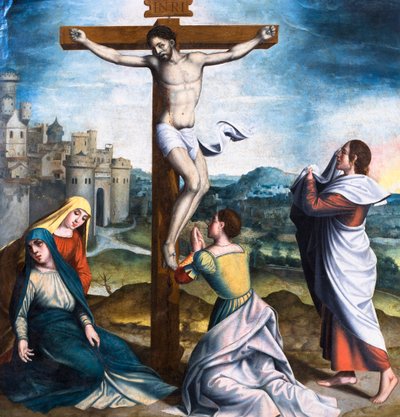The Crucifixion with the three Marys and Saint John by Spanish School