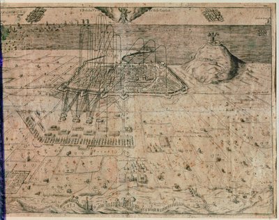 The siege of the city of Barcelona by troops of King Philip IV during the Reapers