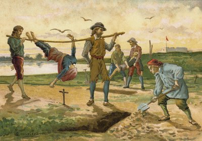 They buried them on the riverbank by Spanish School