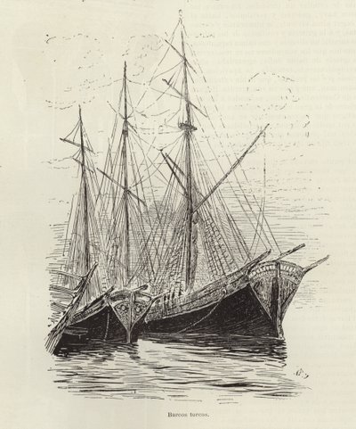 Turkish Ships by Spanish School