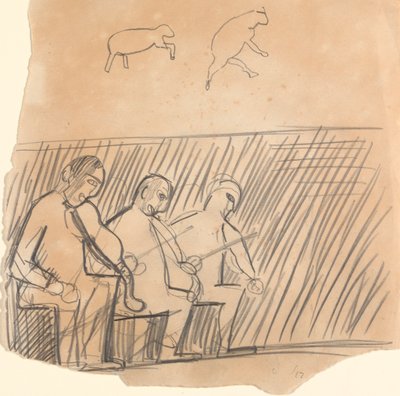 Cave of the Golden Calf: Study of Musicians and Animals by Spencer Frederick Gore