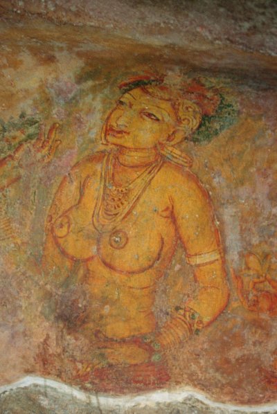 The Cloud Damsels, from the Rock Fortress (detail) by Sri Lankan School
