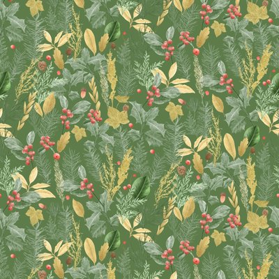 Holiday Holly Pattern Dark by Stacy Hsu