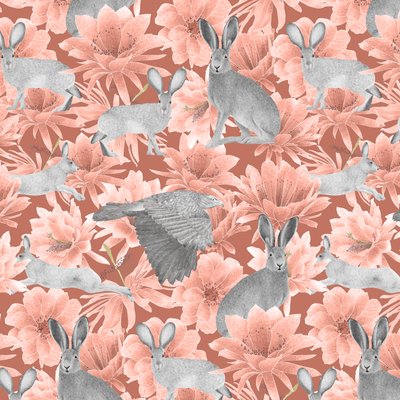Mojave Desert Jackrabbit Pattern by Stacy Hsu