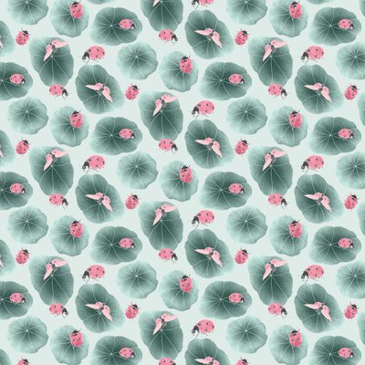 Nasturtium Coordinate Pattern Colorway 1 by Stacy Hsu