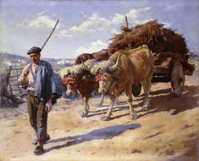 Peasant with His Bullock Cart, Ascain by Stanhope Alexander Forbes
