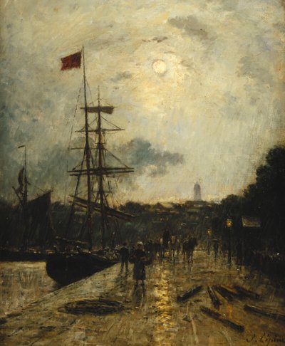 Quay at Caen by Stanislas Victor Edouard Lepine