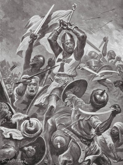 Crusaders Storming the City of Tyre by Stanley L. (after) Wood