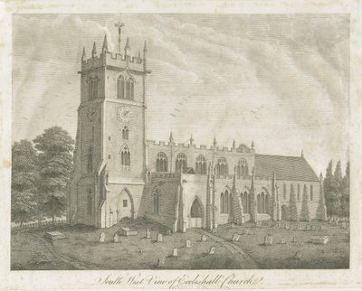 Eccleshall Church: engraving, nd [18th cent] by Stebbing Shaw