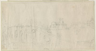 Tutbury Church and Castle - North East View by Stebbing Shaw