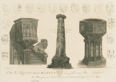 Wolverhampton - Pulpit, Pillar and Font in St. Peter