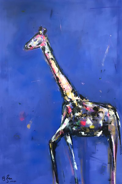 Colorful Abstract Giraffe by Stefan Bammert