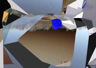 Fragmented Blue Cube by Stefan Fransson