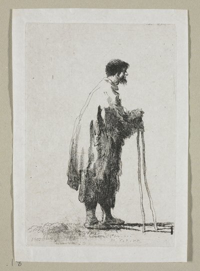 Beggar in Profile Facing Right by Stefan Juliusz Norblin de la Gourdaine