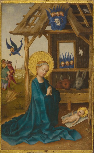 Nativity of Christ (reverse: Crucifixion of Christ) by Stefan Lochner