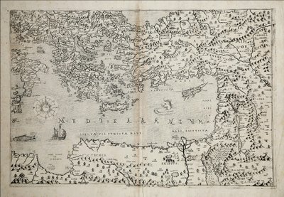 17th Century Map of the Eastern Mediterranean by Stefano Scolari by Stefano Scolari