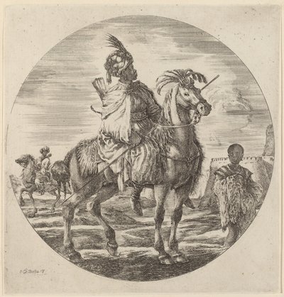 A Black Horseman by Stefano della Bella