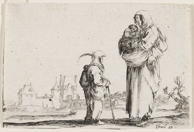 A Poor Woman Standing, Holding an Infant, From Caprices, Plate 7 by Stefano della Bella