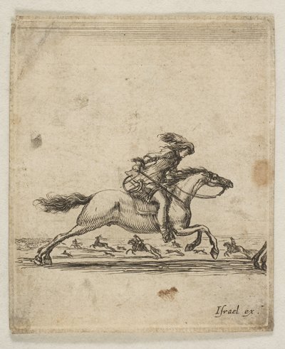 A Horseman with Sword in Hand Galloping Towards the Right, Other Horsemen Galloping by Stefano della Bella