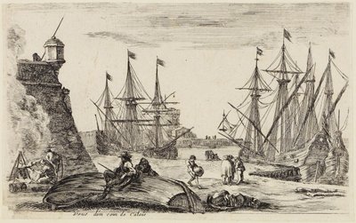 Views of Seaports: View of a Corner in the Port of Calais by Stefano della Bella