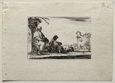 Caprices: Two Pilgrims Resting and a Peasant by Stefano della Bella
