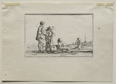 Caprices: Two Standing Beggars and a Cripple by Stefano della Bella
