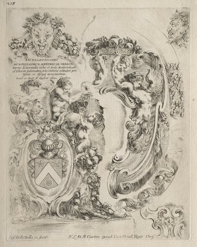 Collection of Various Caprices and New Designs of Cartouches and Ornaments: No. 2, Dedication Page by Stefano della Bella