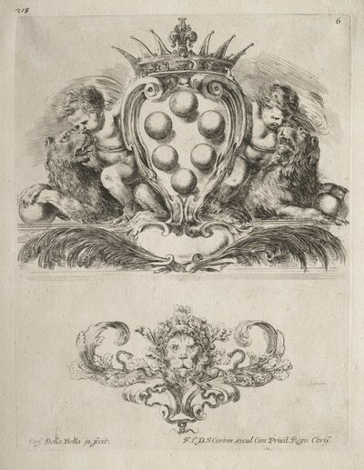 Collection of Various Caprices and New Designs of Cartouches and Ornaments: No. 6 by Stefano della Bella