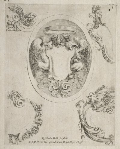 Collection of Various Caprices and New Designs of Cartouches and Ornaments: No 8 by Stefano della Bella
