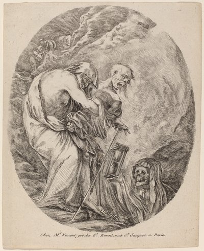 Death with an Old Man by Stefano della Bella