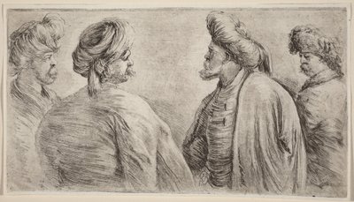 Four Turks Wearing Turbans by Stefano della Bella