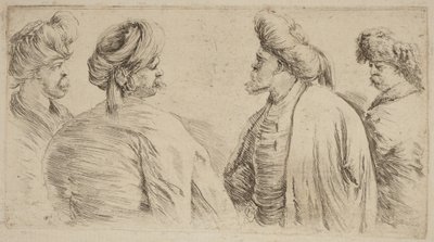 Four Turks Wearing Turbans by Stefano della Bella