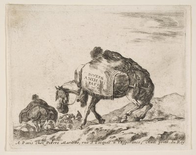 Frontispiece for Diversi Animali: Pack Horse by Stefano della Bella