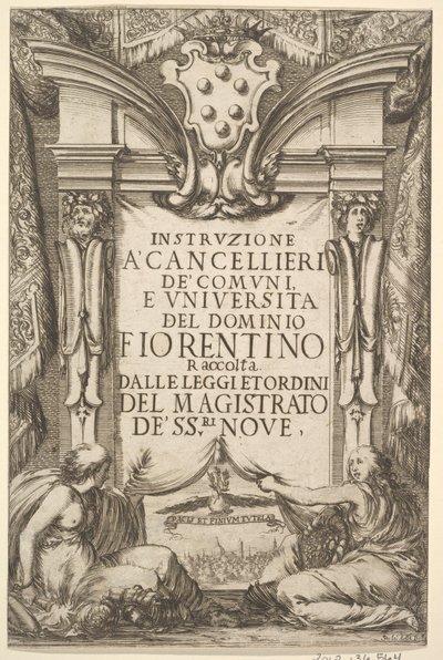 Frontispiece for Instructions for Chancellors: Medici Coat by Stefano della Bella