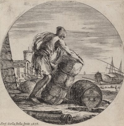 Galley Slave Hauling a Ship
