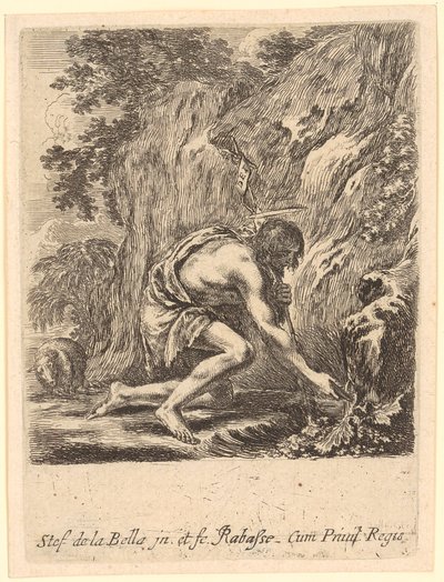 John the Baptist Drawing Water from a Spring by Stefano della Bella
