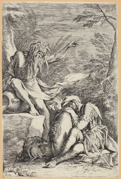 Cartouche with Two Skeletons on Ionic Columns by Stefano della Bella