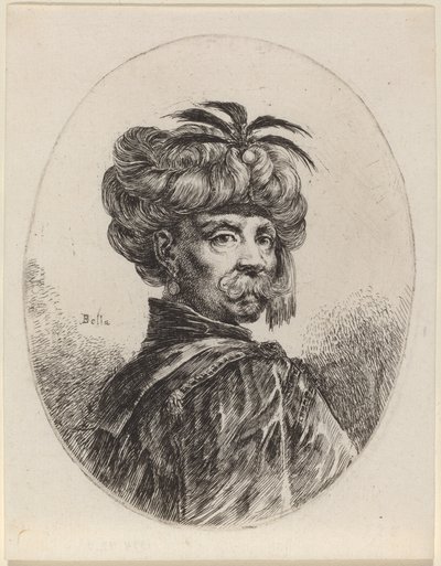 Moor in a Turban Trimmed with Five Feathers by Stefano della Bella
