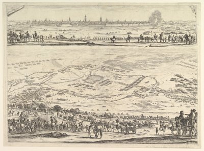 Plan and View of the Siege of Arras: Lower Part of the Plate with a Topographical View by Stefano della Bella