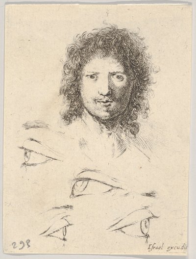 Plate 2: Head of a Young Man, Frontal View, Four Eyes by Stefano della Bella